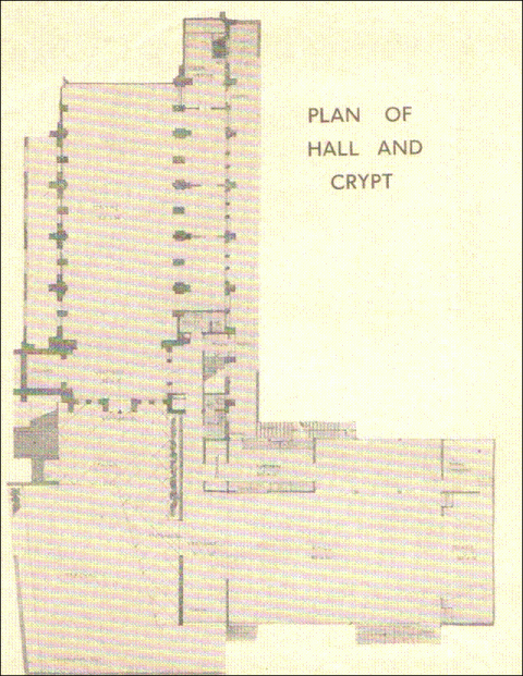 Plan of crypt with connected hall Plan of crypt with connected hall